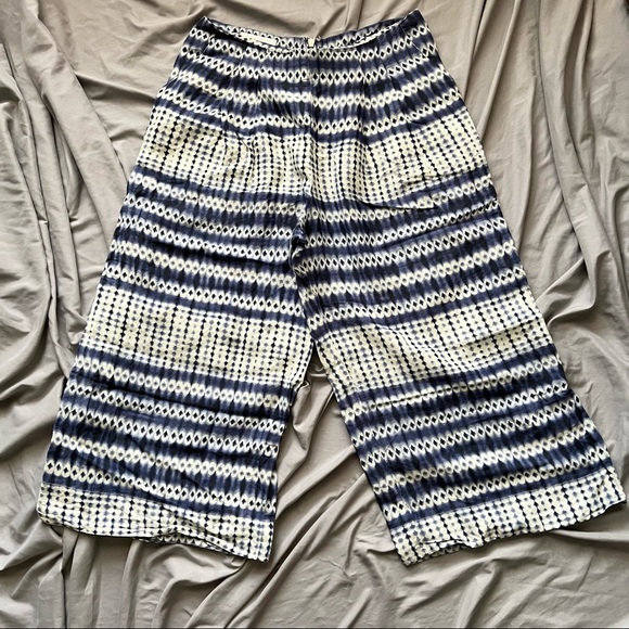 Anthropologie Corey Lynn Calter Nalu High Waist Wide Leg Cropped Pant 6 Blue - Picture 3 of 13